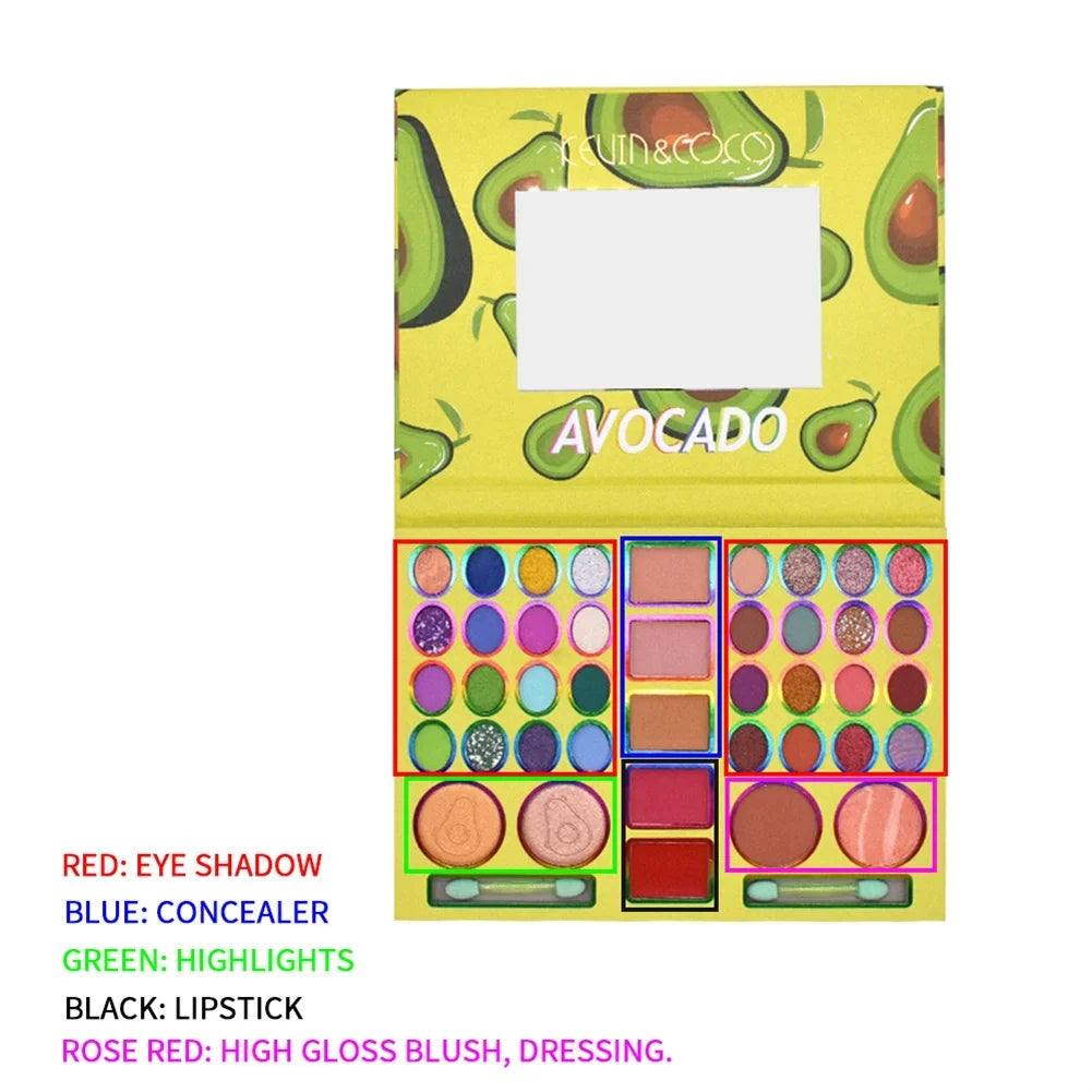 Long Eyebrow Matte Cosmetic Colors 41 Palette Eyeshadow Cake Tool Lipstick Powder Multifunction Lasting Powder Blush