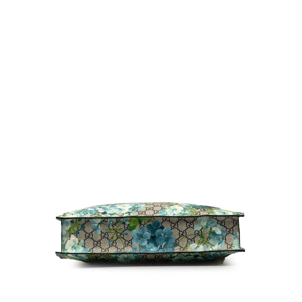 Gucci Soft (Good) Tote Authenticated Satchel Blue GG Convertible Blooms Coated Pre-Owned Unisex Supreme Fabric Canvas