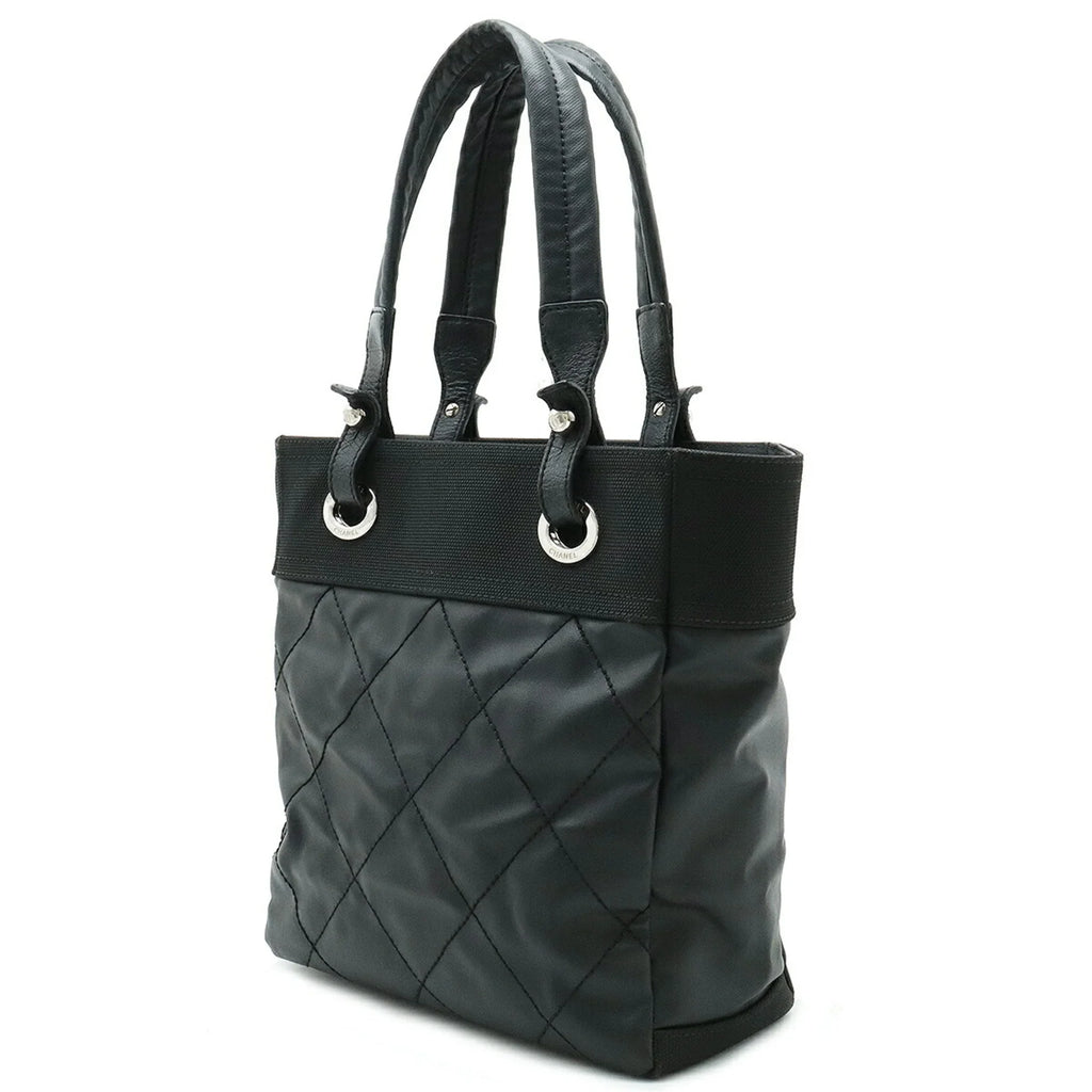 Bag Biarritz Tote Canvas (Good) CHANEL Coated Leather Paris Pre-Owned A34208 PM Shoulder Black