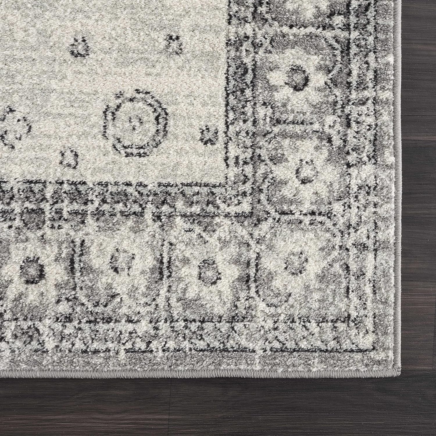 Persian Boho Collection Distressed 7'10" Grey, Traditional - Living Medallion Goksun - Beige - Pattern Vintage X Marash Bedroom, Indoor Rug - Room, Area 10' Oriental