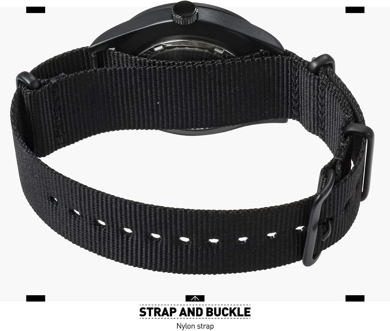 Outdoor Military Black Men's Watches Watch, Men Army Band Sport Tactical Work Wrist Hour Date Wristwatch, for Day 12/24 with Waterproof Field Nylon Analog,