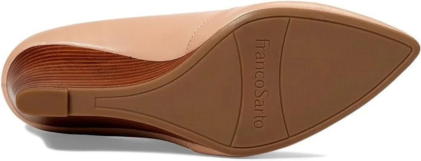 Toe Frankie Wedge US Womens Sarto Ballet M Leather, 11 Beige Pointed Pump Franco