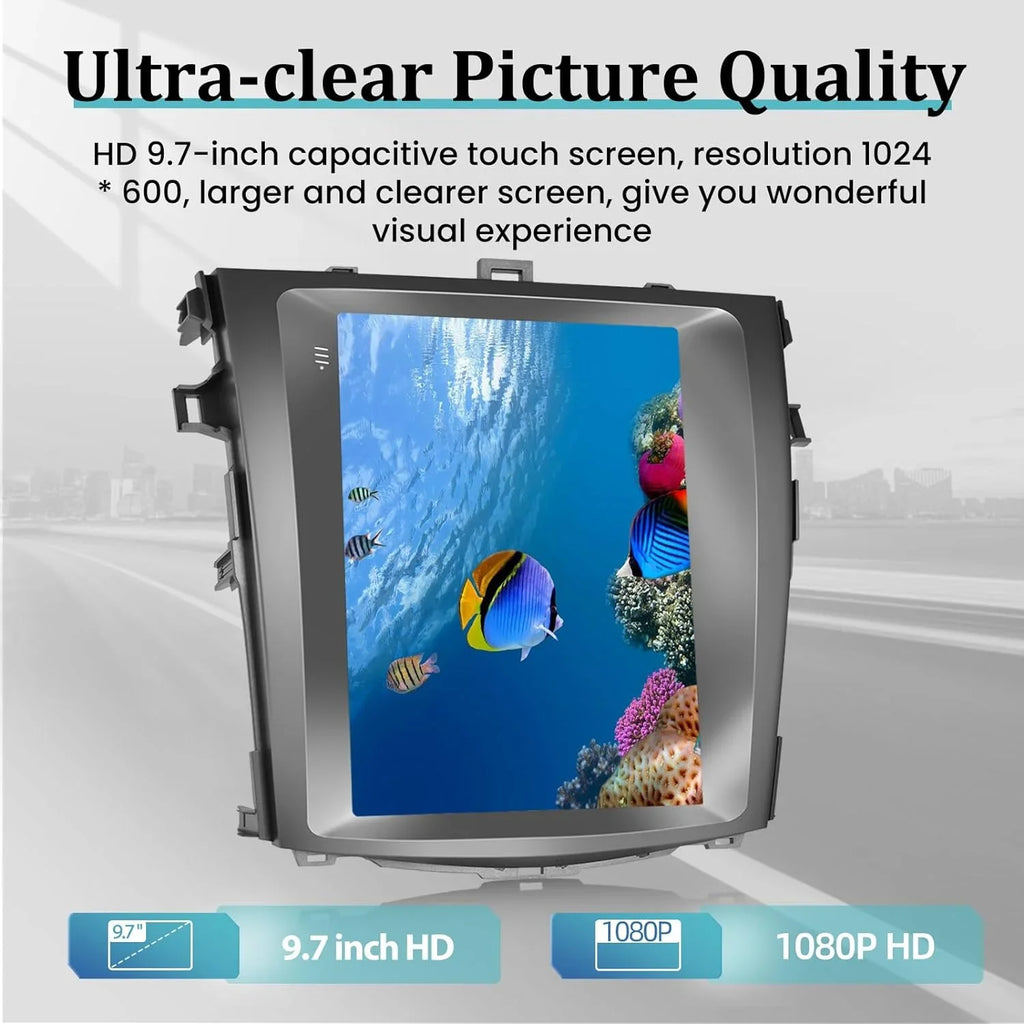 HiFi AHD and Inch USB Android 2+32G + Radio 2006-2013 with 9.7 GPS Link Auto Backup Toyota SWC THONZER for Android Camera Carplay Car Mirror Corolla Touchscreen WiFi Stereo -