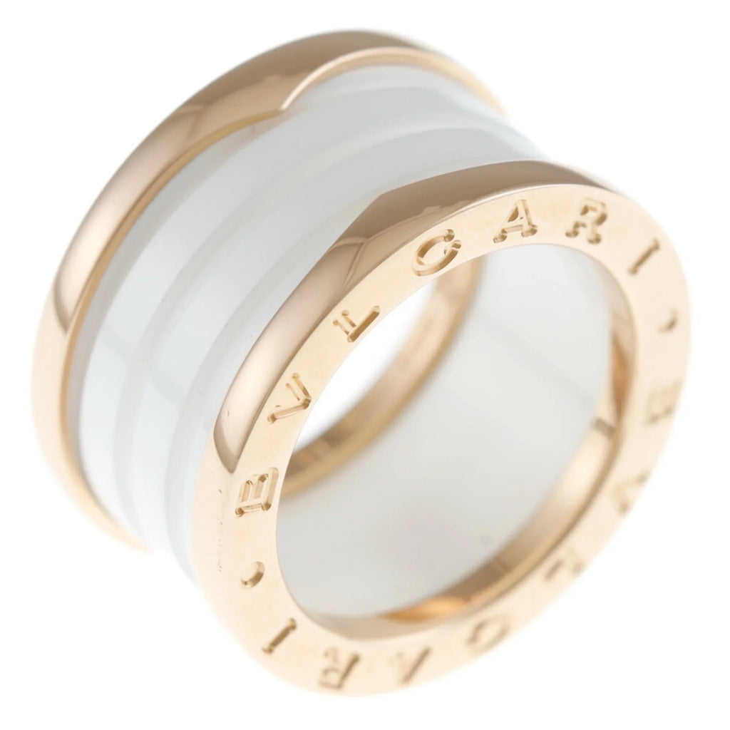 10 B-zero.1 BVLGARI No. Zero (Good) One B Band 18K Ceramic Pre-Owned Women's White Bvlgari 4 Ring