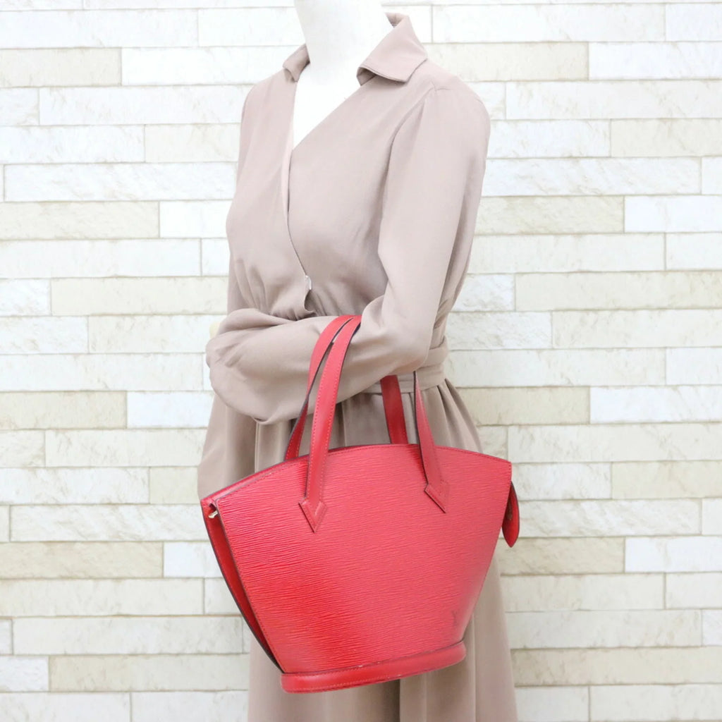 LOUIS Jack Ladies M52277 Handbag Red VUITTON Sun Pre-Owned Vuitton Castilean Leather Epi Louis (Fair)