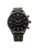 Pre-Owned Watch Heritage Movado Leather Quartz Black 3650029 Gunmetal Steel Dial Green
