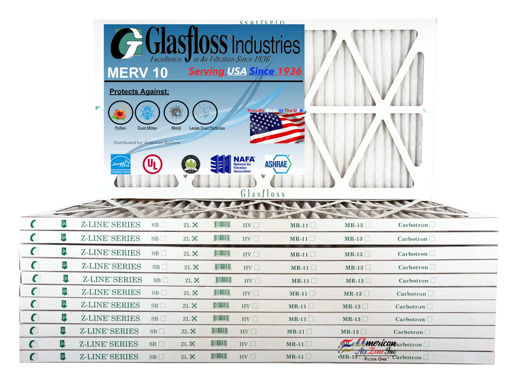 x Filter 13.5 Air in 14x30x1 USA 29.5x7/8 - Size: - - Made inch) (Actual Furnace -Qty:12 10 Glasfloss MERV