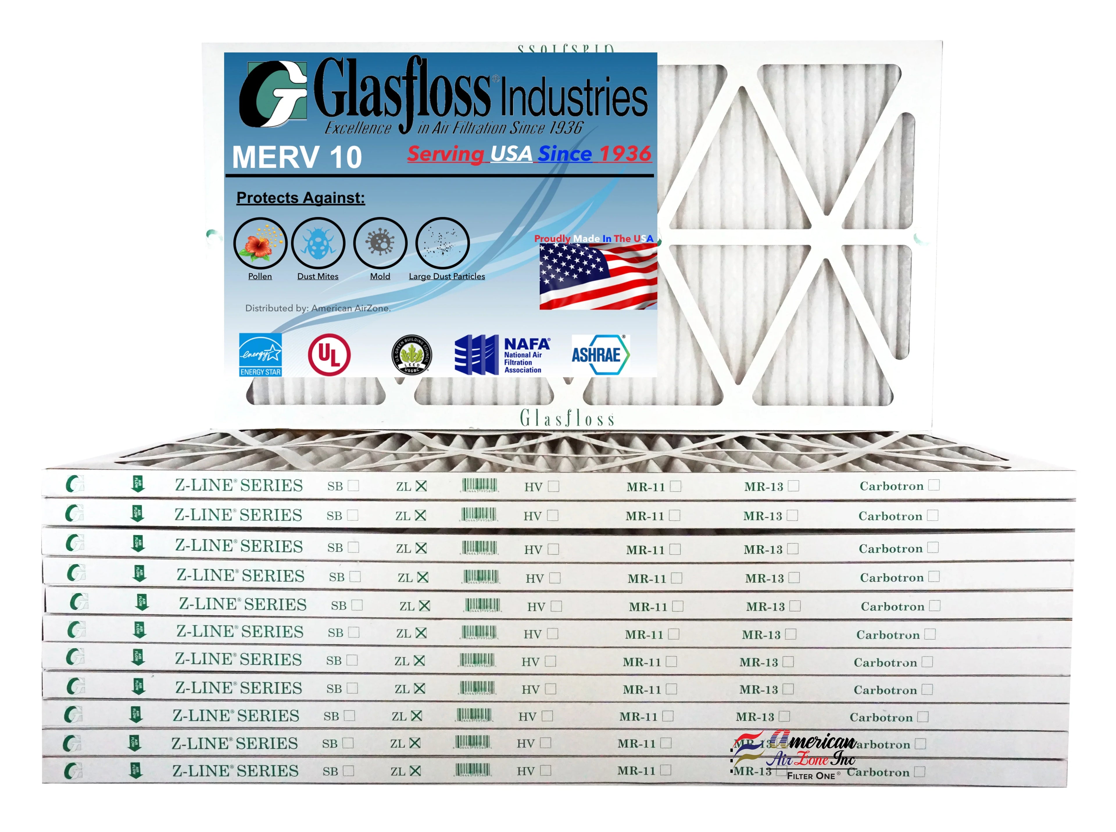 x Filter 13.5 Air in 14x30x1 USA 29.5x7/8 - Size: - - Made inch) (Actual Furnace -Qty:12 10 Glasfloss MERV
