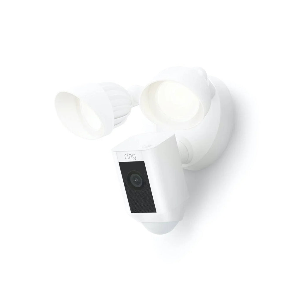 Plus Ring_Floodlight White, Release, IP/Network Cam with Outdoor, Restored Motion HD, 2021 Wired Activated (Refurbished) WiFi,