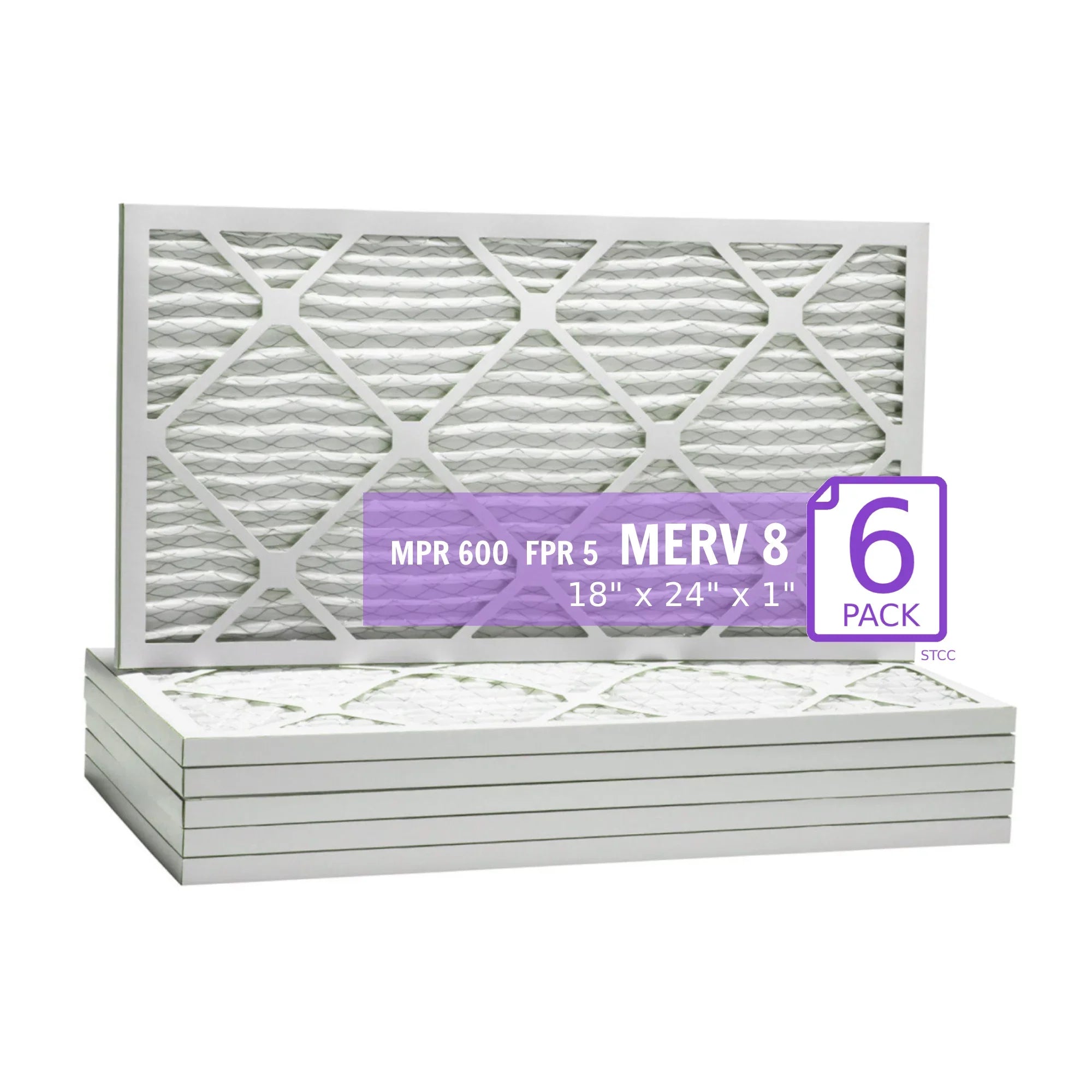 8, Pack) 18x24x1, Purolator Pleated Mechanical DMK80 (6 Filter, Surface Air MERV Extended