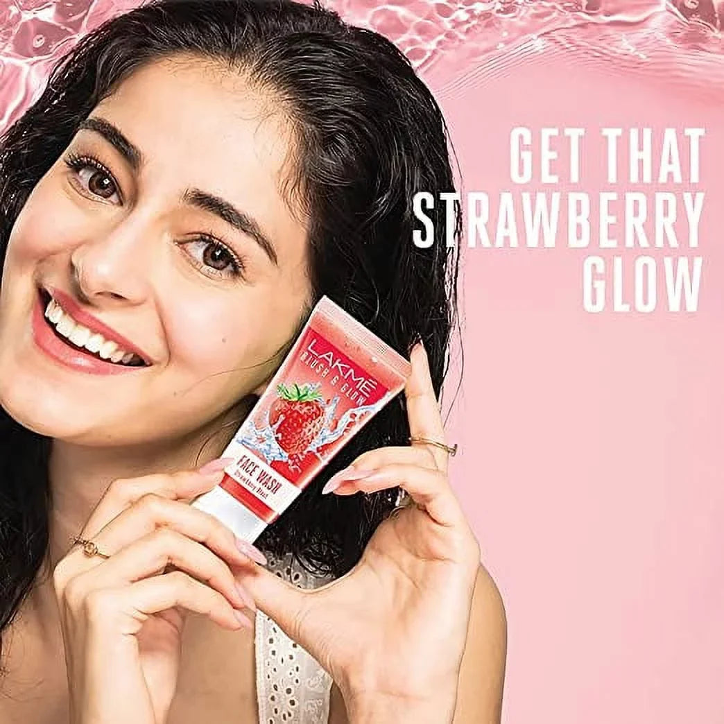 g Glow Blush With Strawberry & Face Extracts, Fruit 100 Combo Lakmé Wash