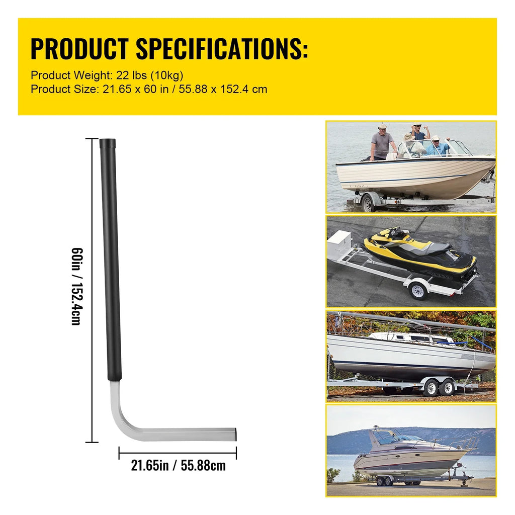 Accessories Boat Included, Guide ons, 60", One Steel Covers, or Boat Guide-on, PVC with Ski Tube Fishing Post for Complete Trailer Mounting Trailer Pair Trailer BENTISM Boat, Sailboat Galvanized