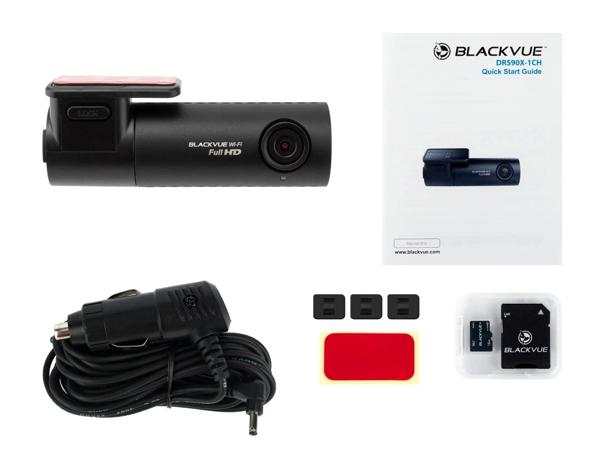 BlackVue | with 32GB Support | Parking HD Wi-Fi Dashcam Mode microSD DR590X-1CH Full Card