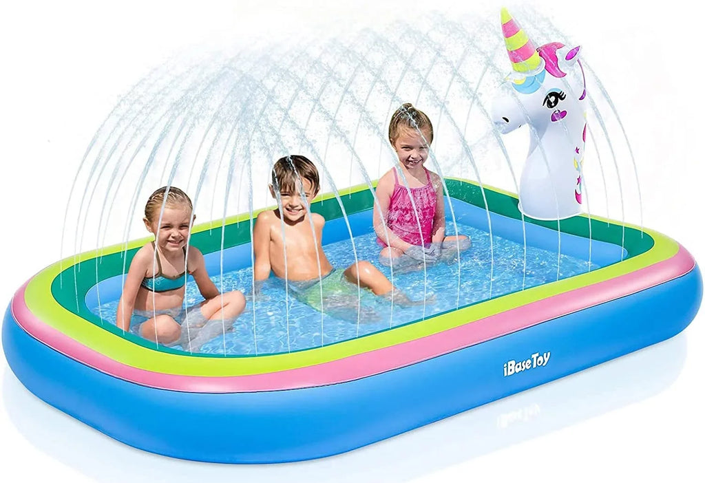 Kiddie Kids, for Pool - Intera Sprinkler Outdoor Pools 68" Paddling Toddlers for for Sprinkler Pad Unicorn Splash Inflatable for Splash Pool Baby Play Water Toys Games Outside, Mat Backyard, Summer