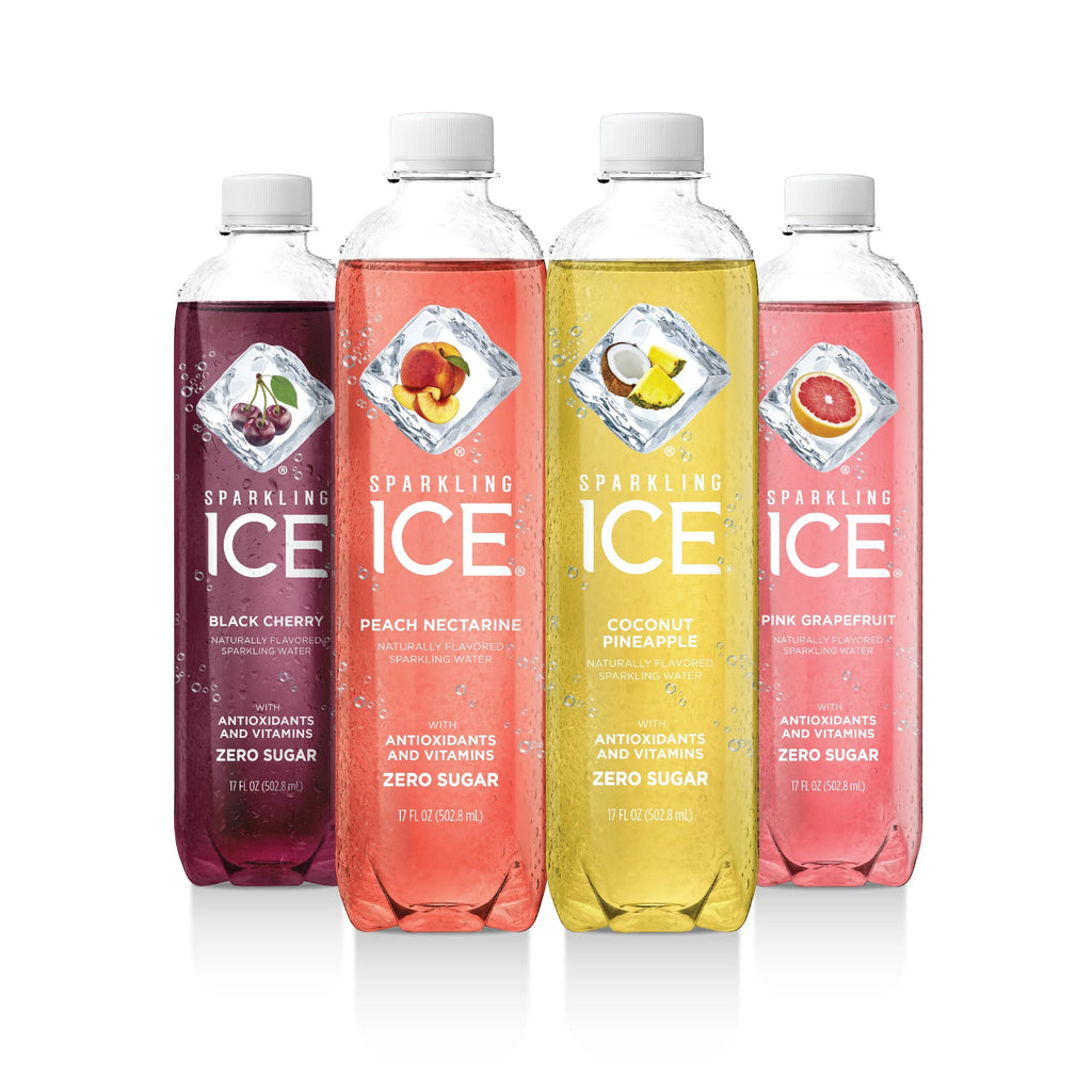 Peach Grapefruit) Variety Coconut Pink Count 12 Sparkling Pineapple, (Black Cherry, Pack, Oz, Ice 17 Fl Nectarine,