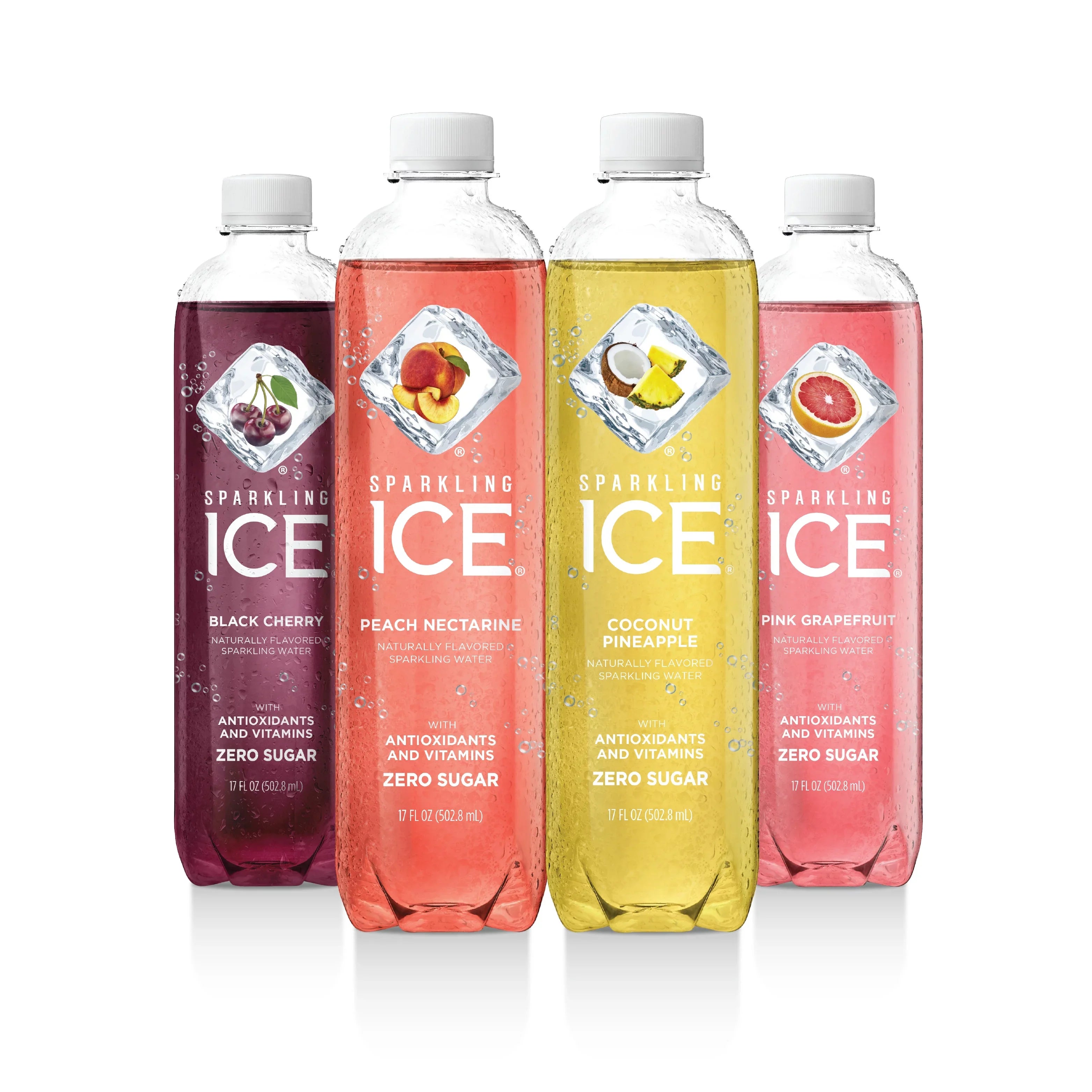 Peach Grapefruit) Variety Coconut Pink Count 12 Sparkling Pineapple, (Black Cherry, Pack, Oz, Ice 17 Fl Nectarine,