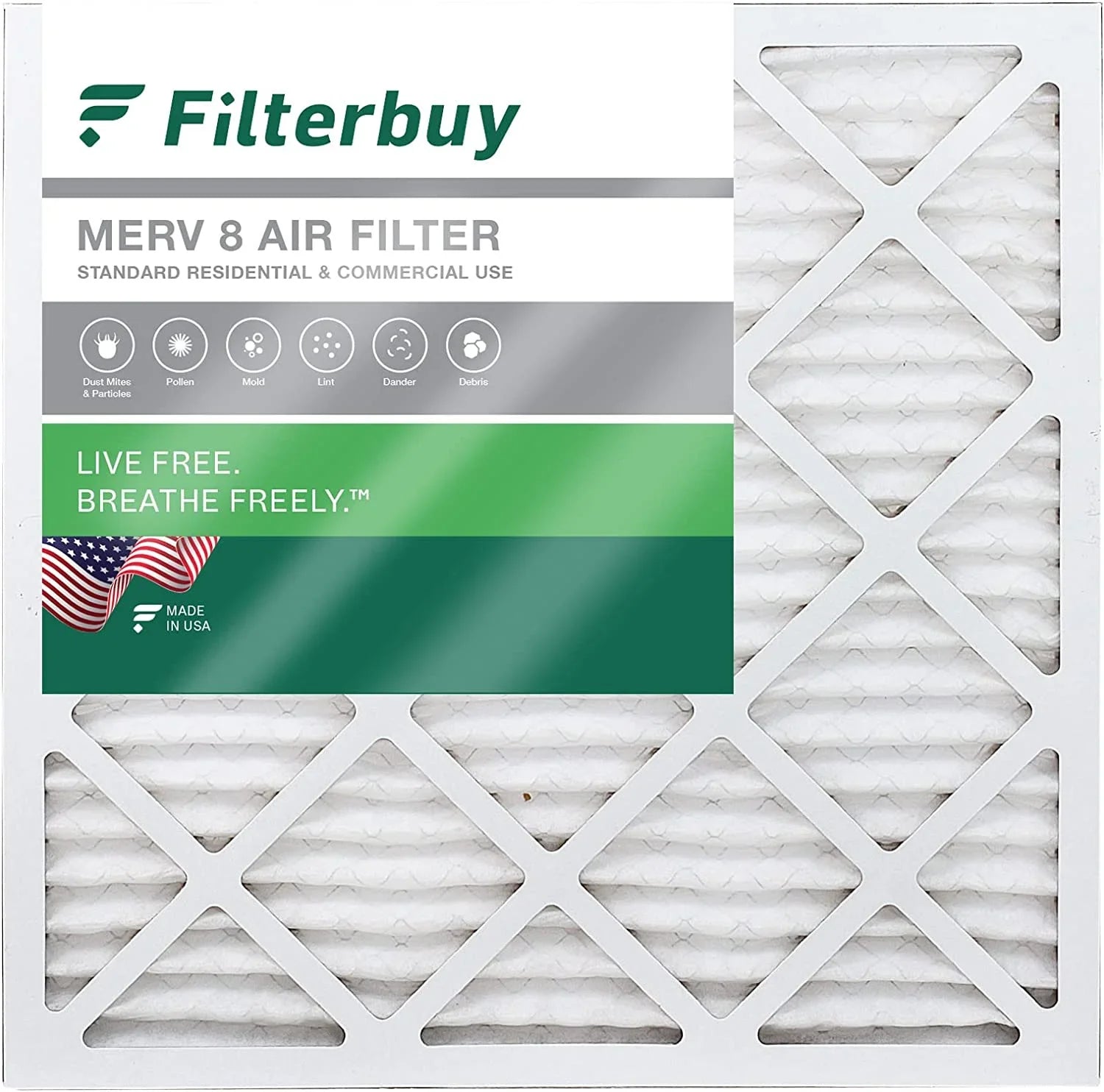 Air Pleated Furnace (1-Pack) 20x20x4 8 Filters AC Filterbuy MERV HVAC