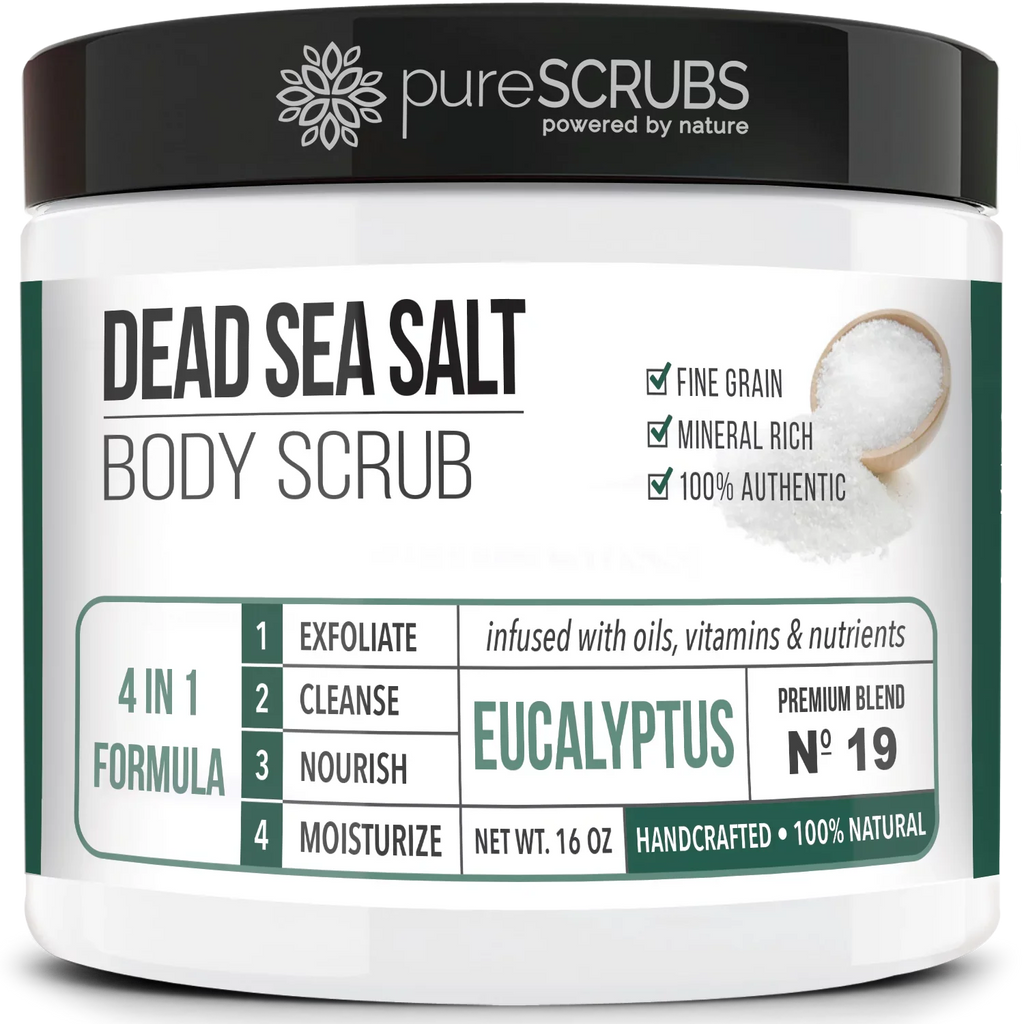 '+ Organic Essential Large Soap Pure FREE Loofah Premium Set Salt Oils SCRUB Mini Infused Wooden Spoon, Dead 16oz pureSCRUBS Bar Exfoliating Body Organic & Sea Nutrients EUCALYPTUS - Scrub & - BODY
