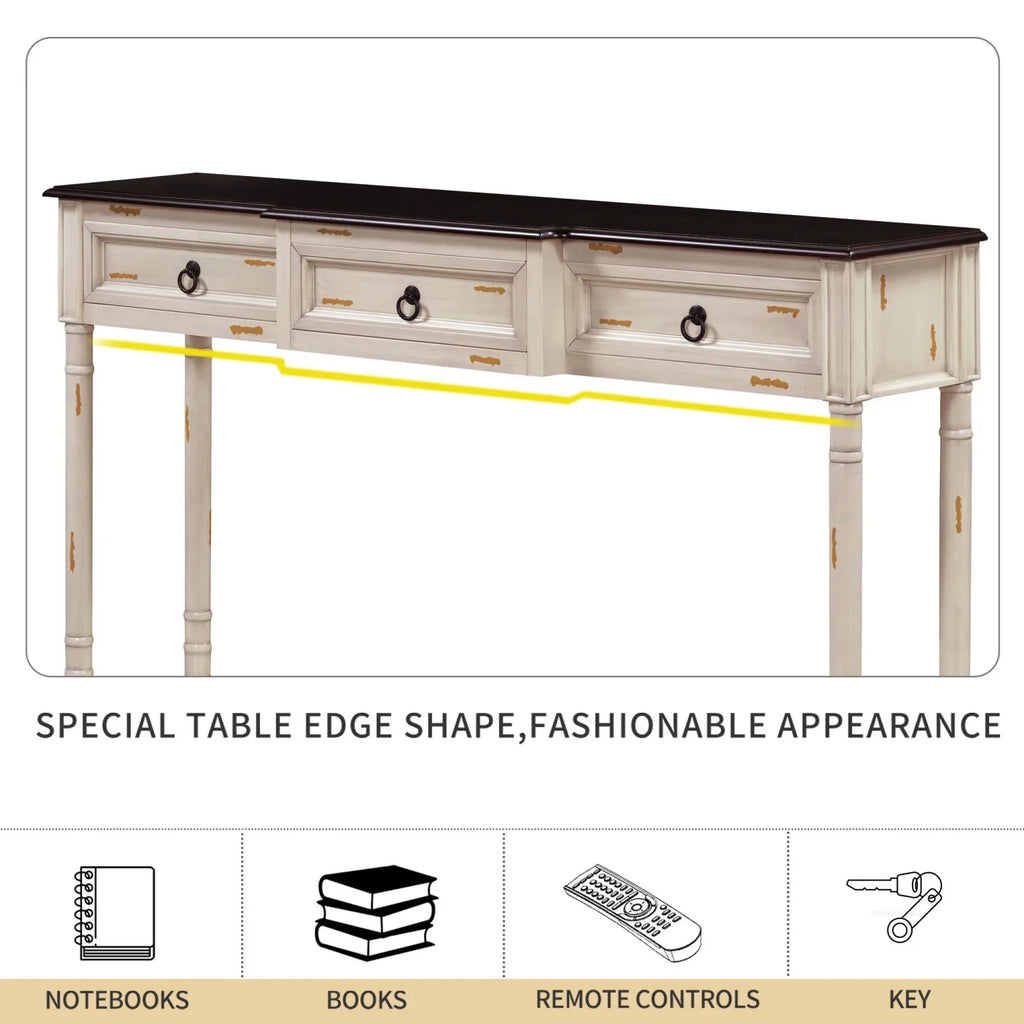 with Entryway for Shelf OLD Table Projecting WF189574AAK) Drawers Sofa Long Table White Console TREXM (Antique SKU Drawers with and