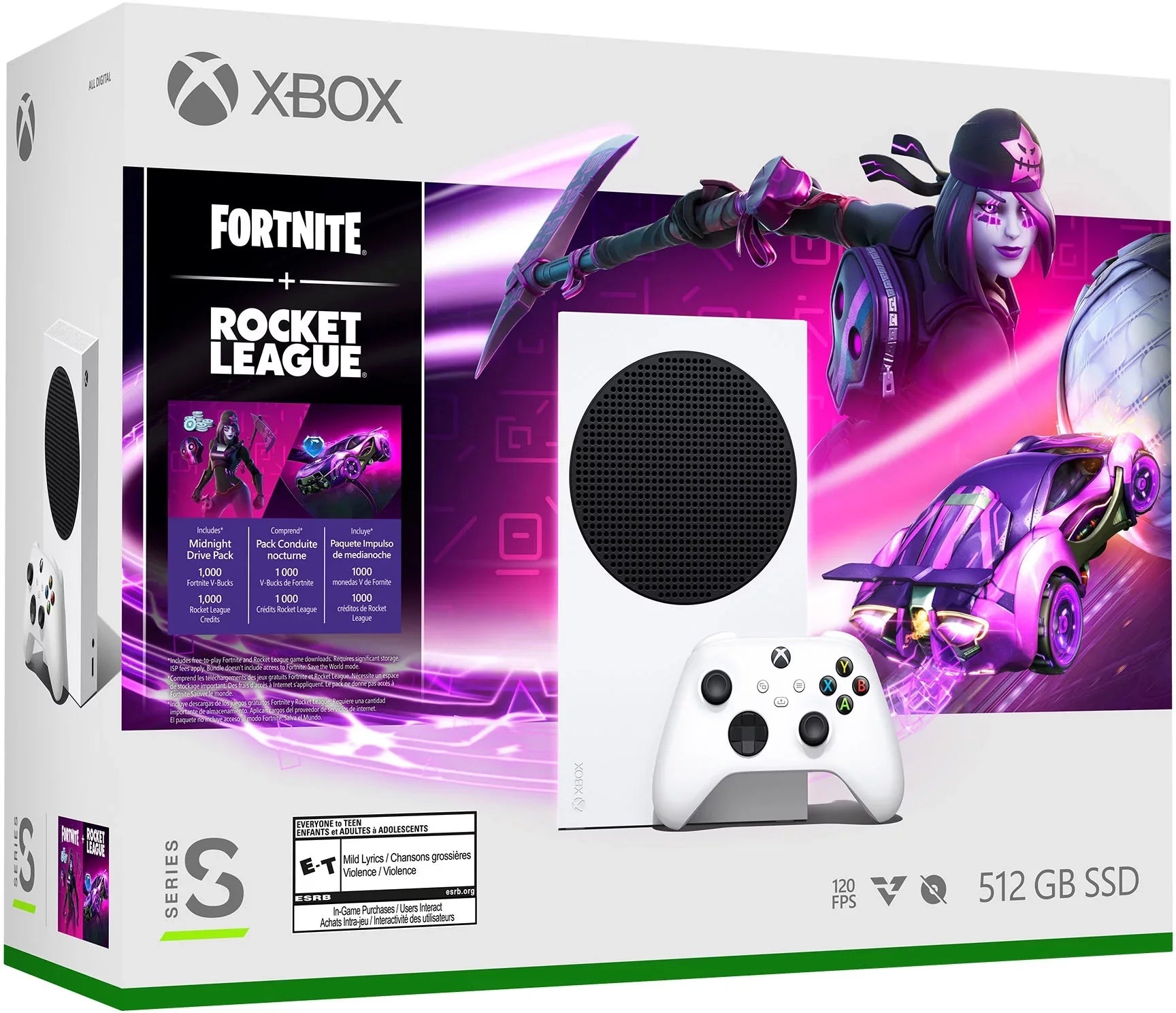 Rocket Pack Xbox Microsoft Bundle Drive & Midnight Waypoint Overwatch League Pack Fortnite S with 2 Series
