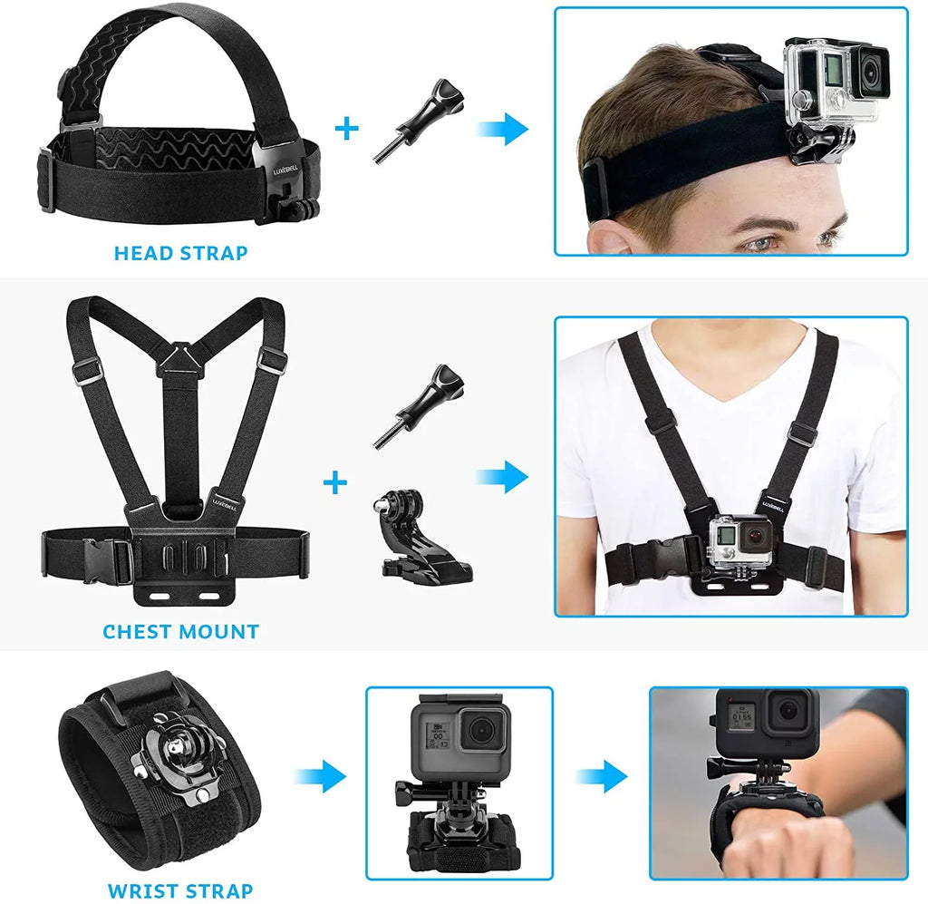 6 Action 5/Hero EK5000 Hero EK7000 5/Session 8 Kit AKASO Camera 4K 4/3+/3/2/1 Accessories GoPro 9 for WiFi 7