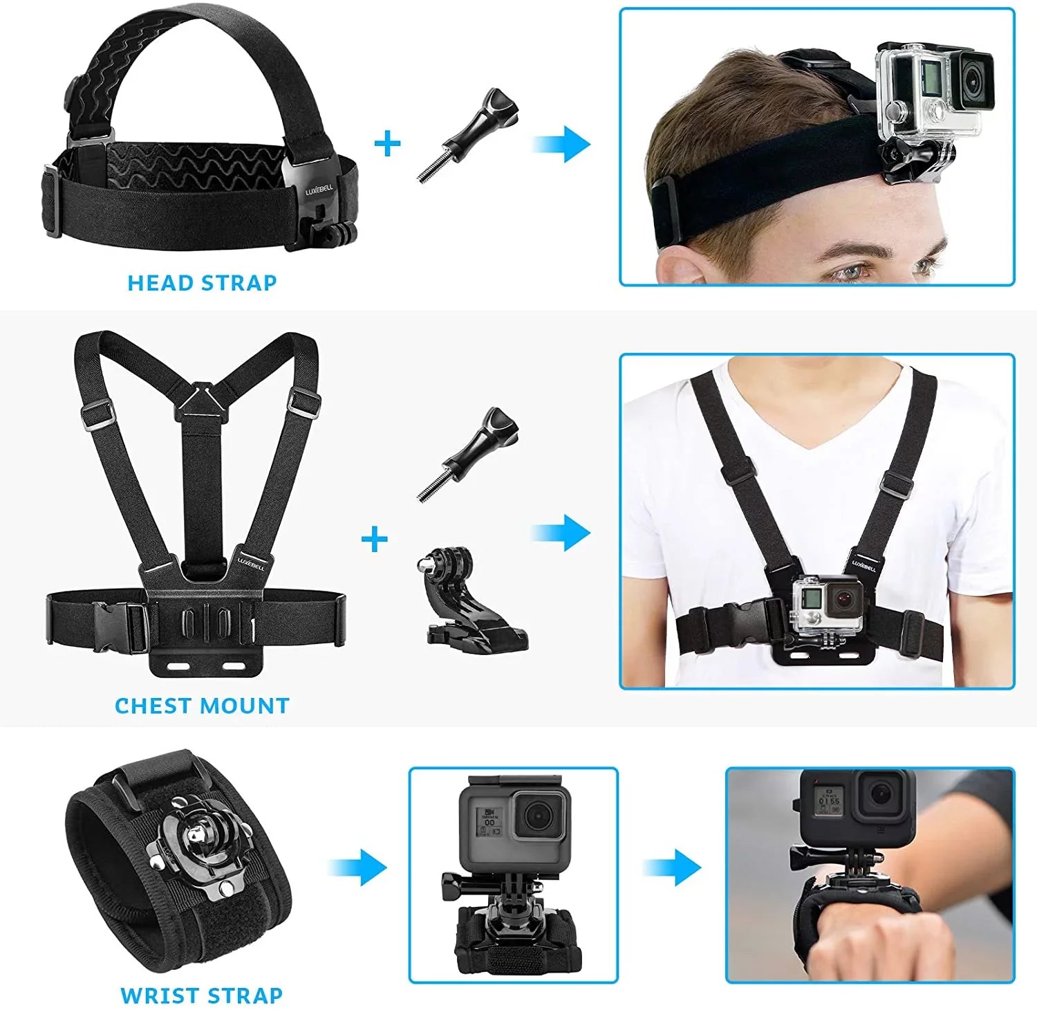6 Action 5/Hero EK5000 Hero EK7000 5/Session 8 Kit AKASO Camera 4K 4/3+/3/2/1 Accessories GoPro 9 for WiFi 7