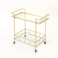 Bar Iron Aletta Industrial Gold Glass and Cart,