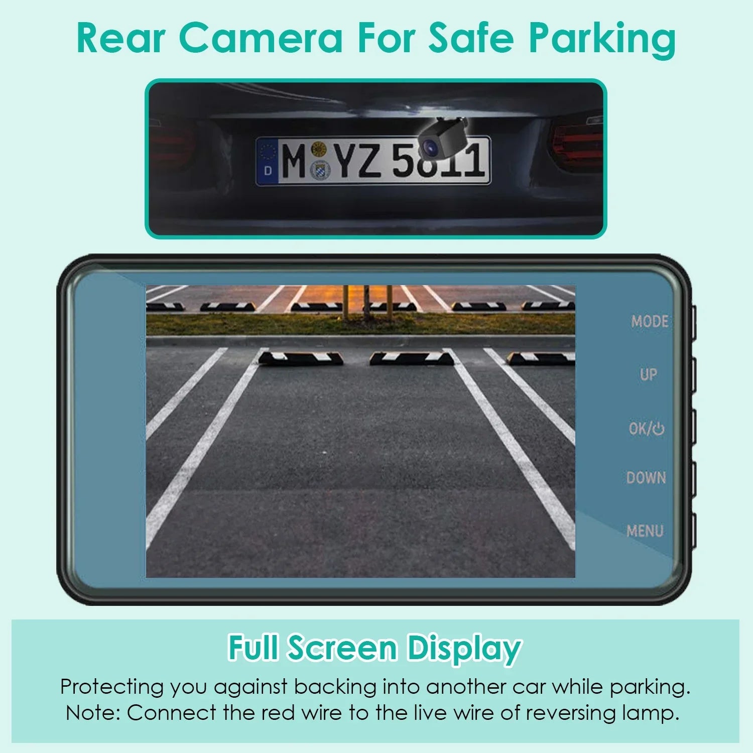 Parking Cam iMounTEK Dash Rear Angle,G-Sensor, and Car Monitor&G-Sensor, Dash 4.5" Camera with 70° Front Super Dual Wide