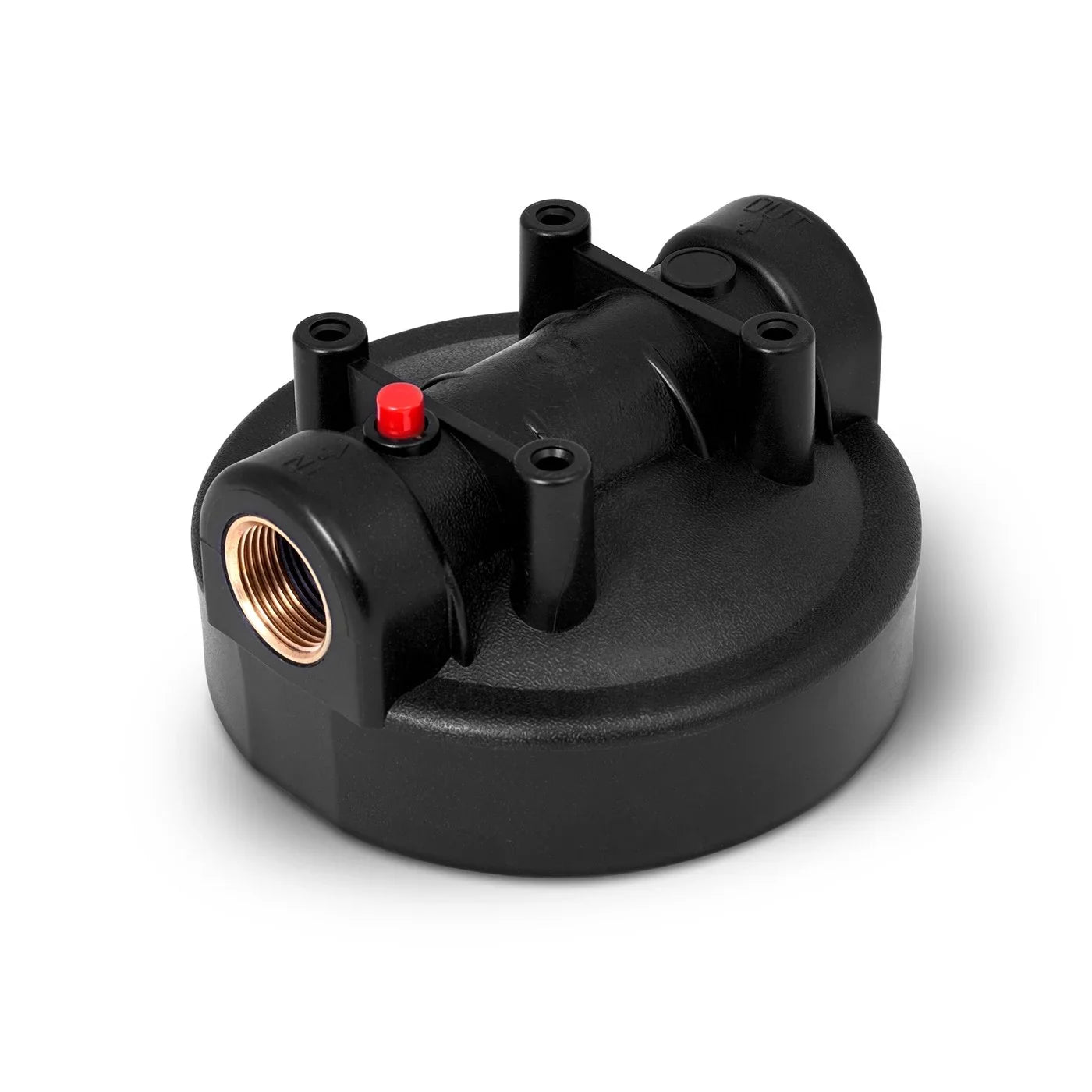 Relief 5 & Presser Micron Brass Inlet/Outlet Carbon with Button, Activated Port Block 1” Filter Housing Transparent Inches Blue Big Cartridge 10