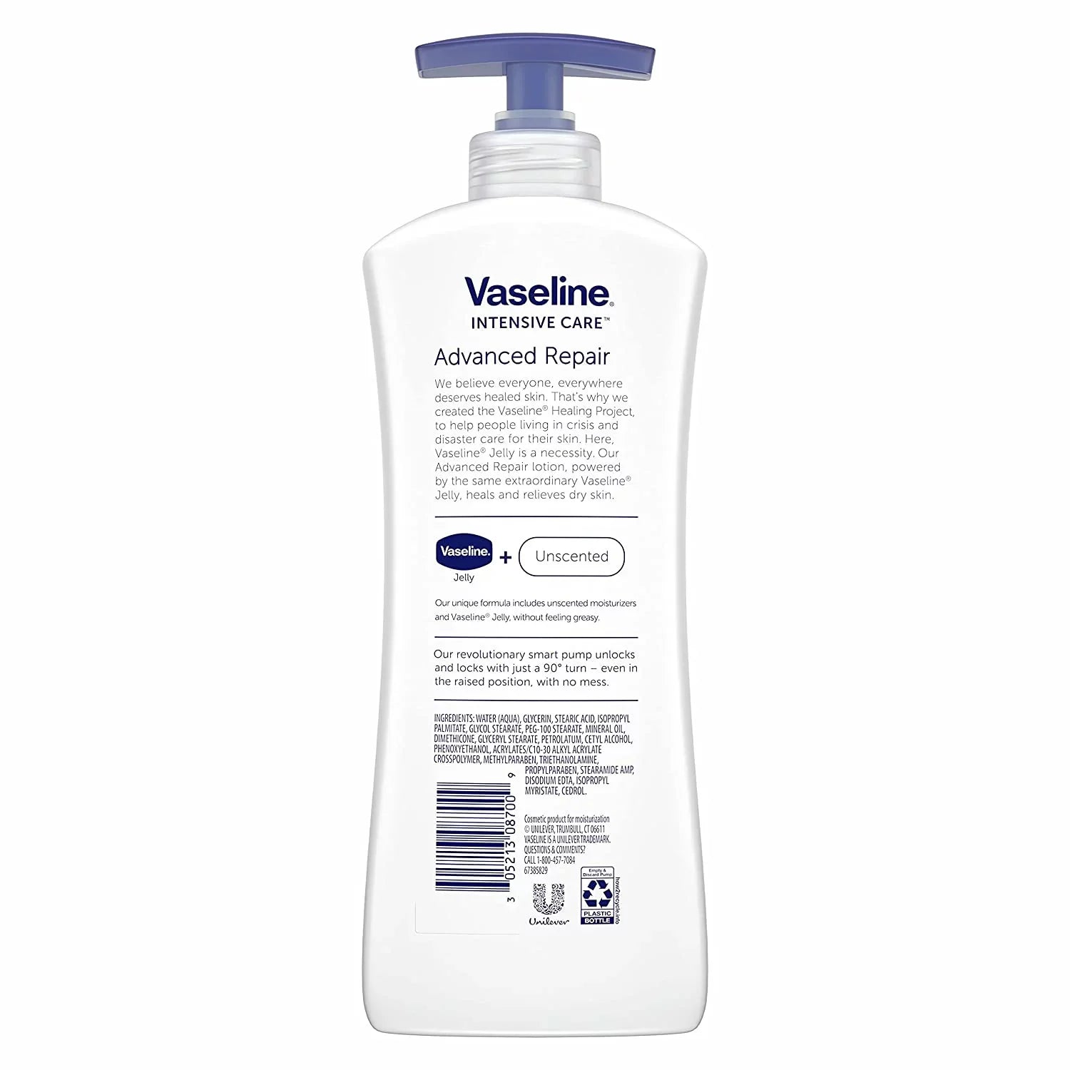 Healing Repair 3 Lotion, Unscented Moisture Intensive Vaseline Advanced - Pack 20.3 Care oz