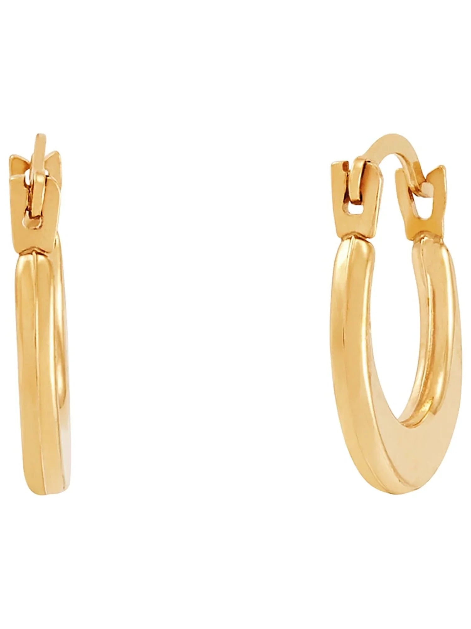 Jewelry Earrings Plain Yellow Round Girls Hoop Hollow Fine 10K Brilliance Gold