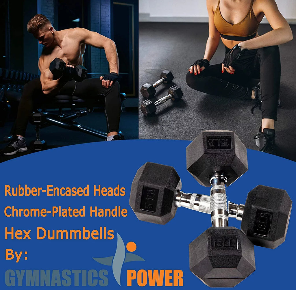 Dumbbell & Exercise Weights Men Fitness Pair) Gymnastics for (5 Dumbbells Hex Lb. Women & Power
