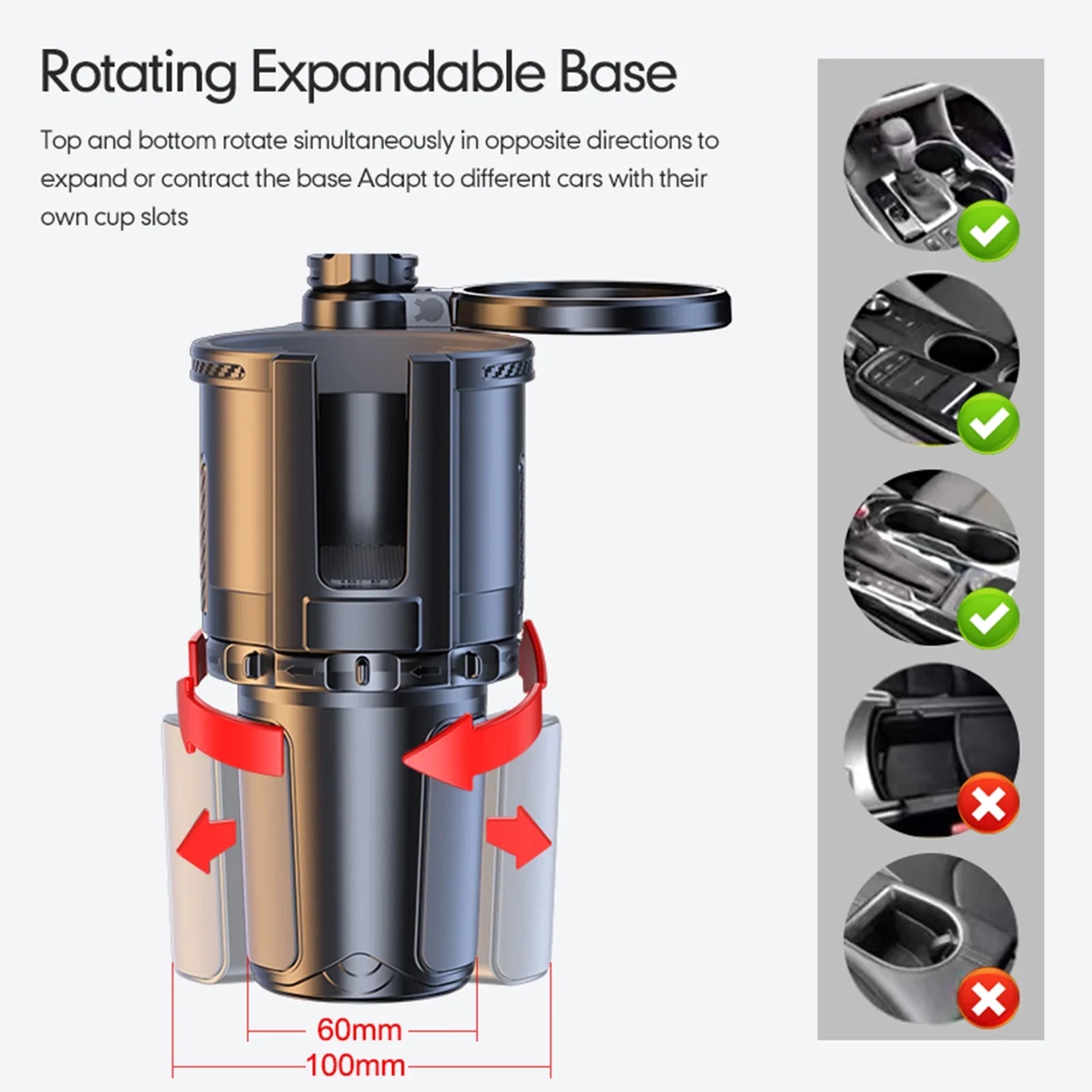 for Car Multifunctional Storage Holder Rack, 4IN1 Phones, and Tray Cup Versatile Dual Tray Holder Cup Snack Drinks moobody Expander