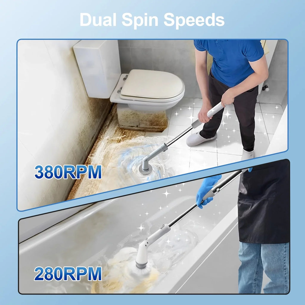 Scrubber Bathtub, Spin Scrubber, for Cleaning 6 Cordless Replaceable Brush, Fixdono Electric Heads Floor Tile, Cleaning Bathroom