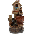 '- and House 26" Sunnydaze Buckets Outdoor Bluebird Fountain