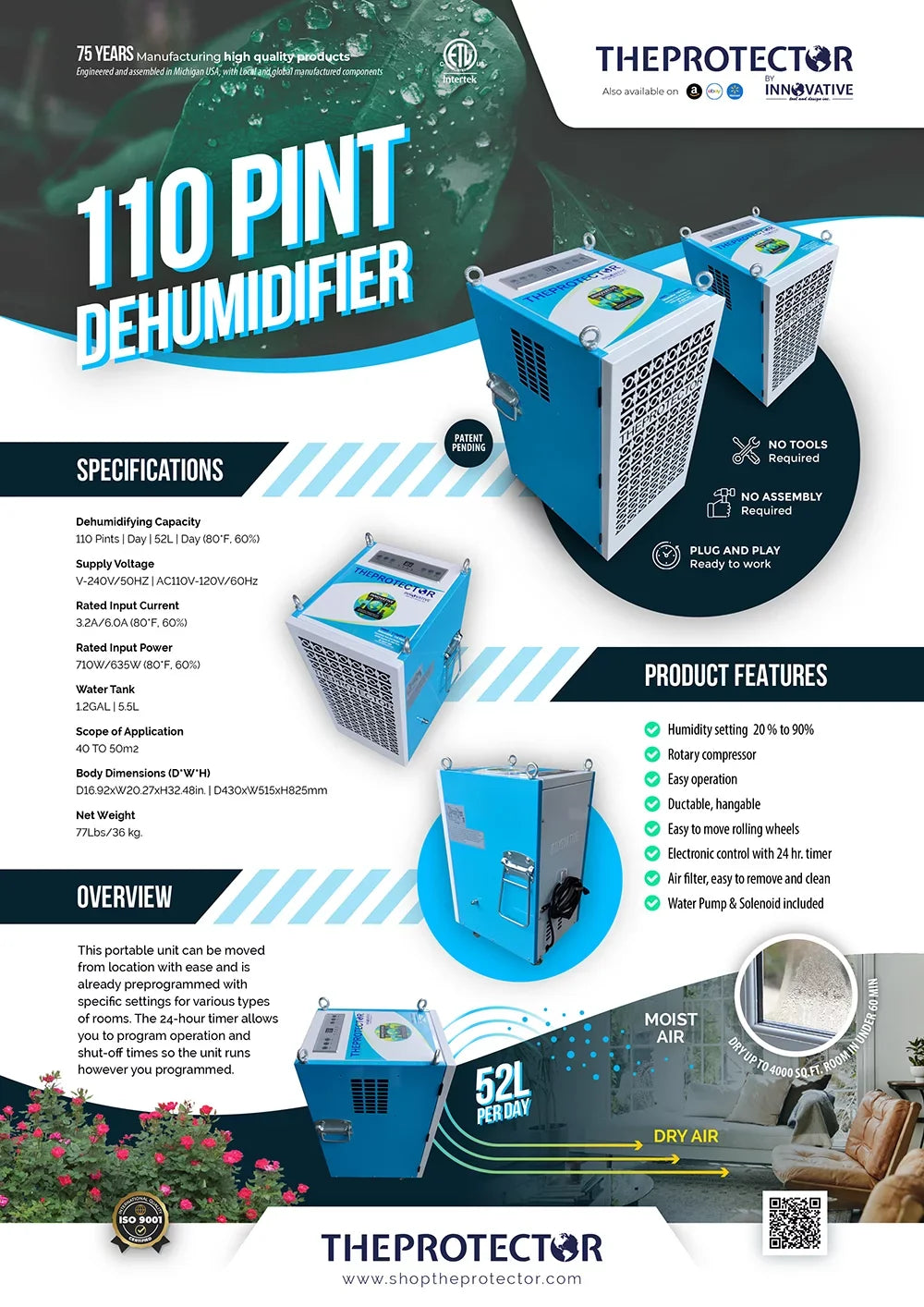 dehumidifier Dehumidifier, 110 Dehumidifier, Commercial Industrial Pint &