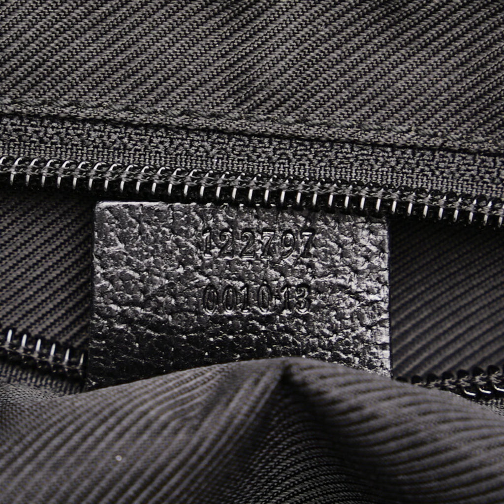 bag 122797 Pre-Owned Gucci leather (Good) GG tote black ladies handbag GUCCI canvas