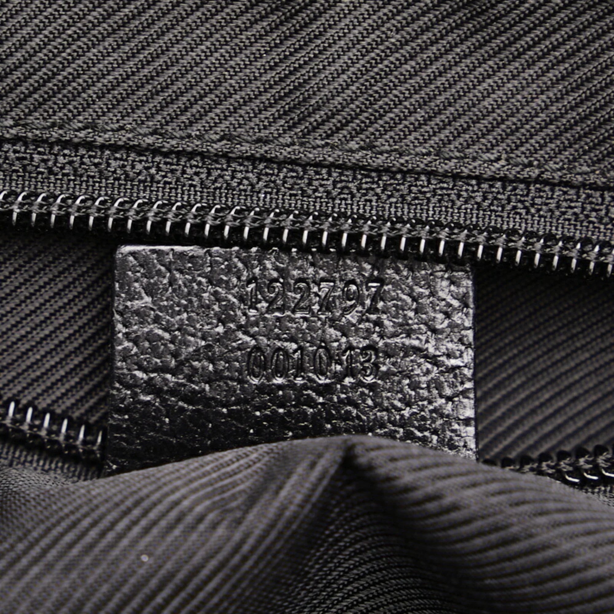 bag 122797 Pre-Owned Gucci leather (Good) GG tote black ladies handbag GUCCI canvas
