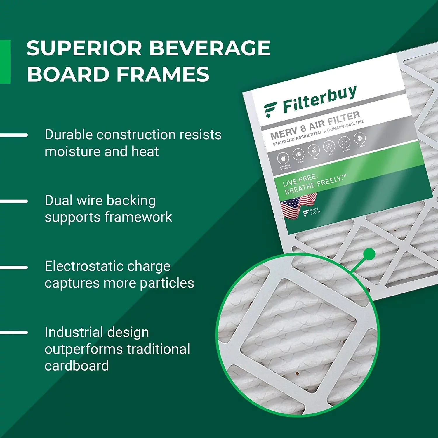 Air 8 Furnace Pleated HVAC AC Filterbuy Filters 18x21x1 MERV (6-Pack)