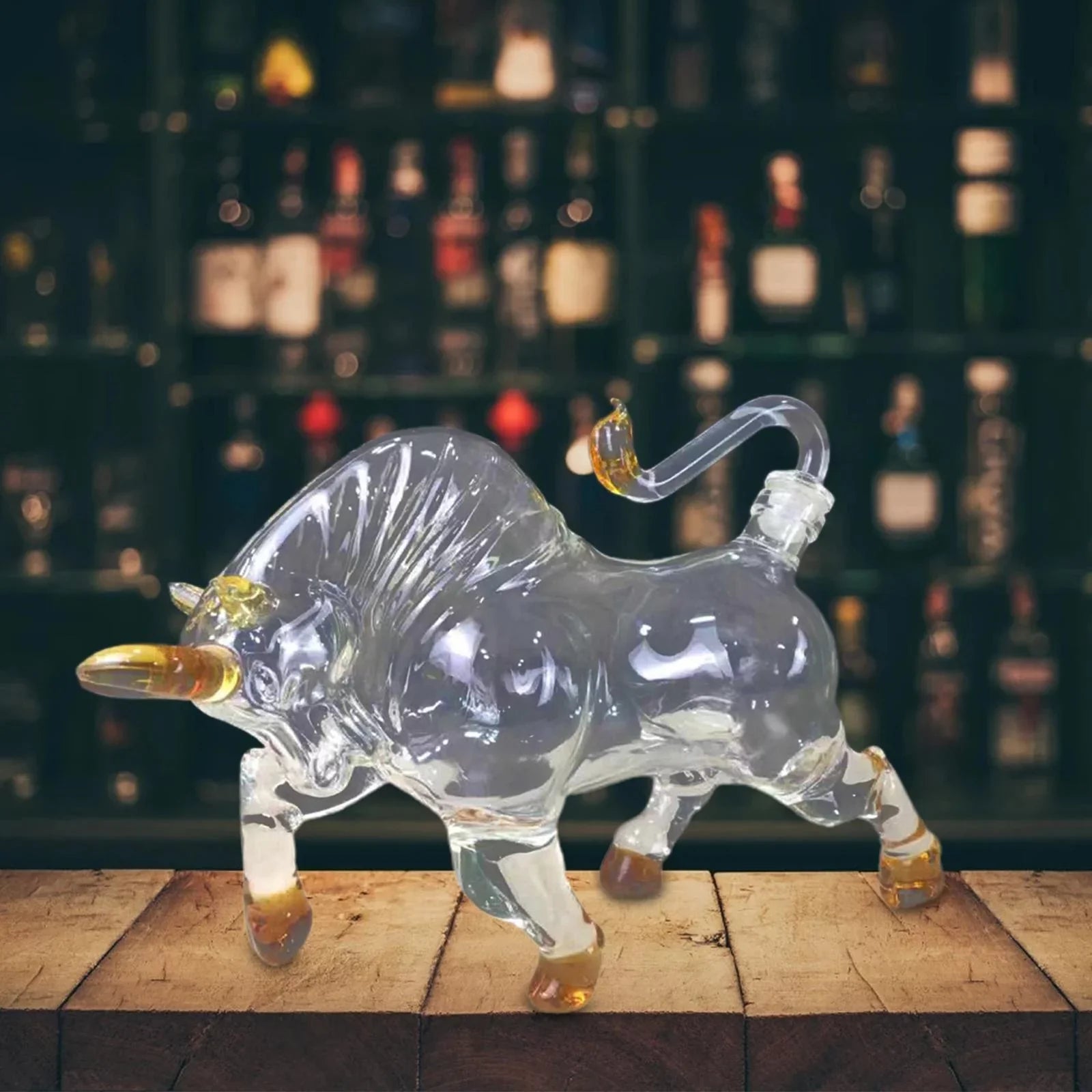 Glass Style for Vodka Bull 1500ml Decanter Novelty Shaped Brandy