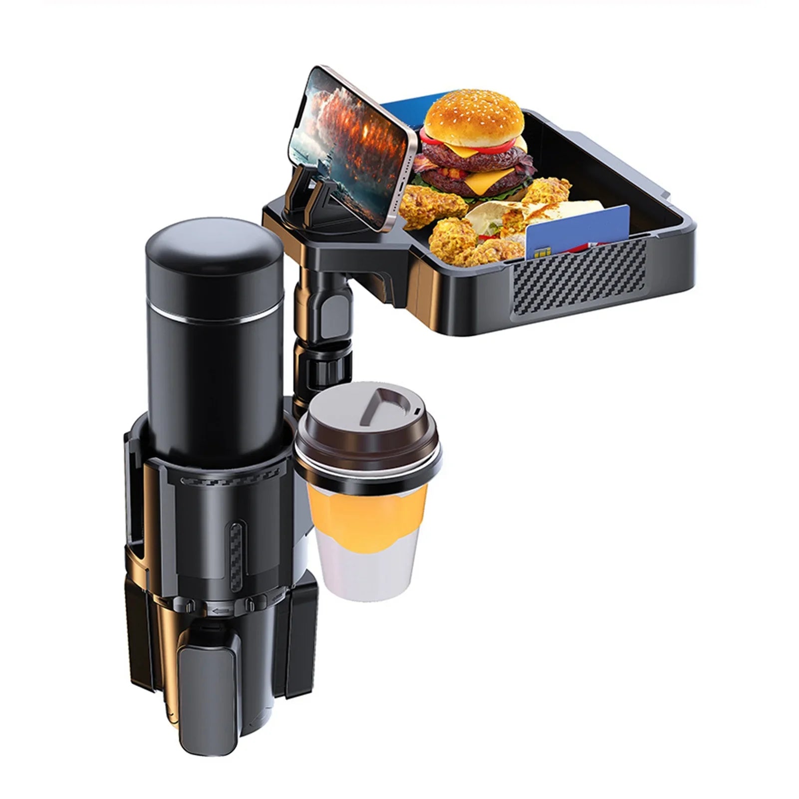 for Car Multifunctional Storage Holder Rack, 4IN1 Phones, and Tray Cup Versatile Dual Tray Holder Cup Snack Drinks moobody Expander