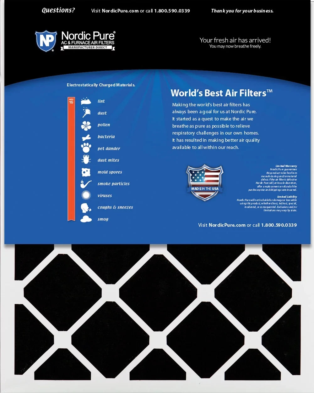 1 Plus Pack Filters Air 15 Pure Pleated (3 20x24x4 Nordic 5/8) Carbon MERV