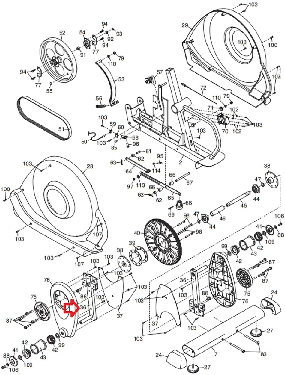 W Image Crank 227916 & Fitness, Pedal Inc. Icon FreeMotion Arm Works Health Elliptical