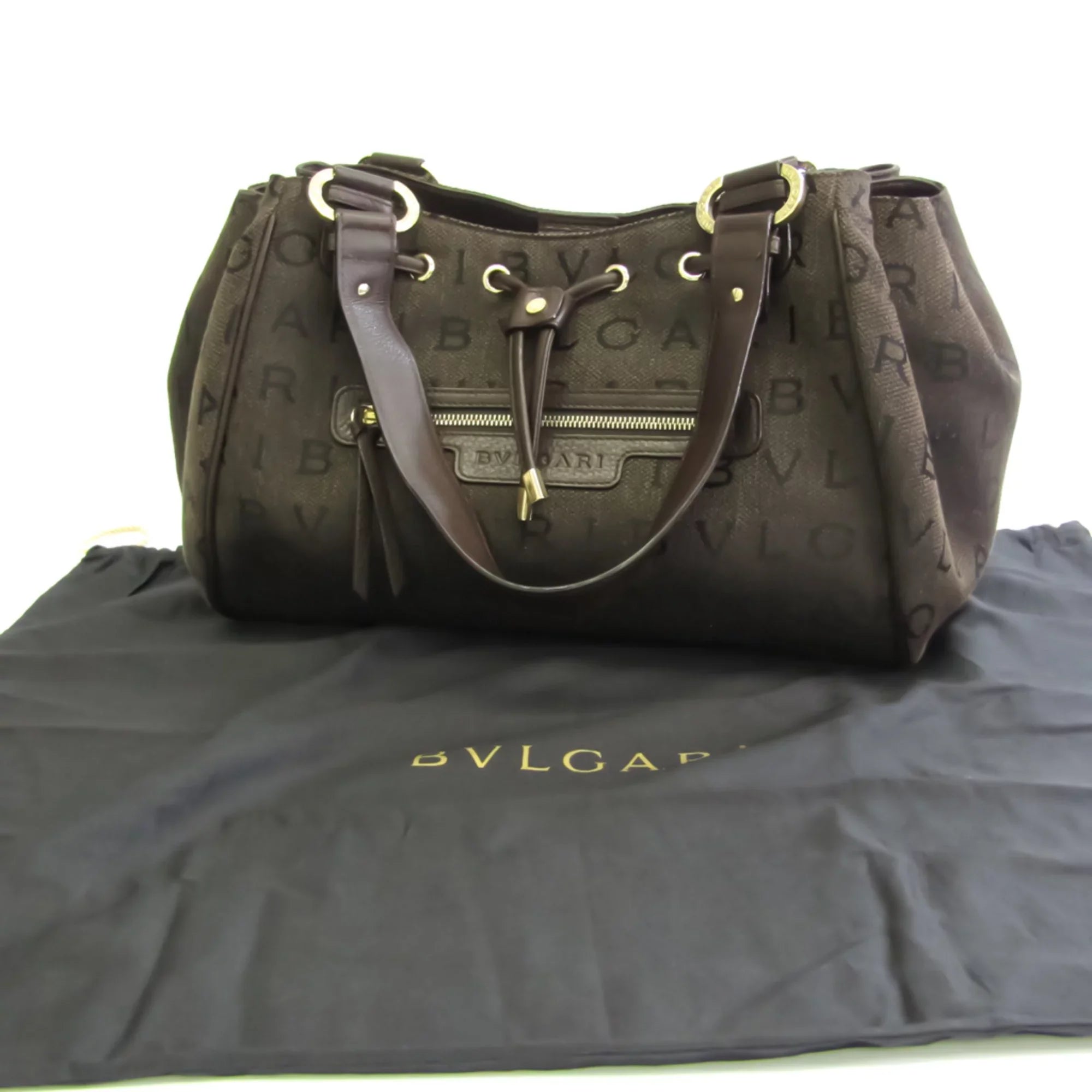 Women's Handbag,Tote Logomania Pre-Owned Bag Canvas Brown (Good) Bvlgari
