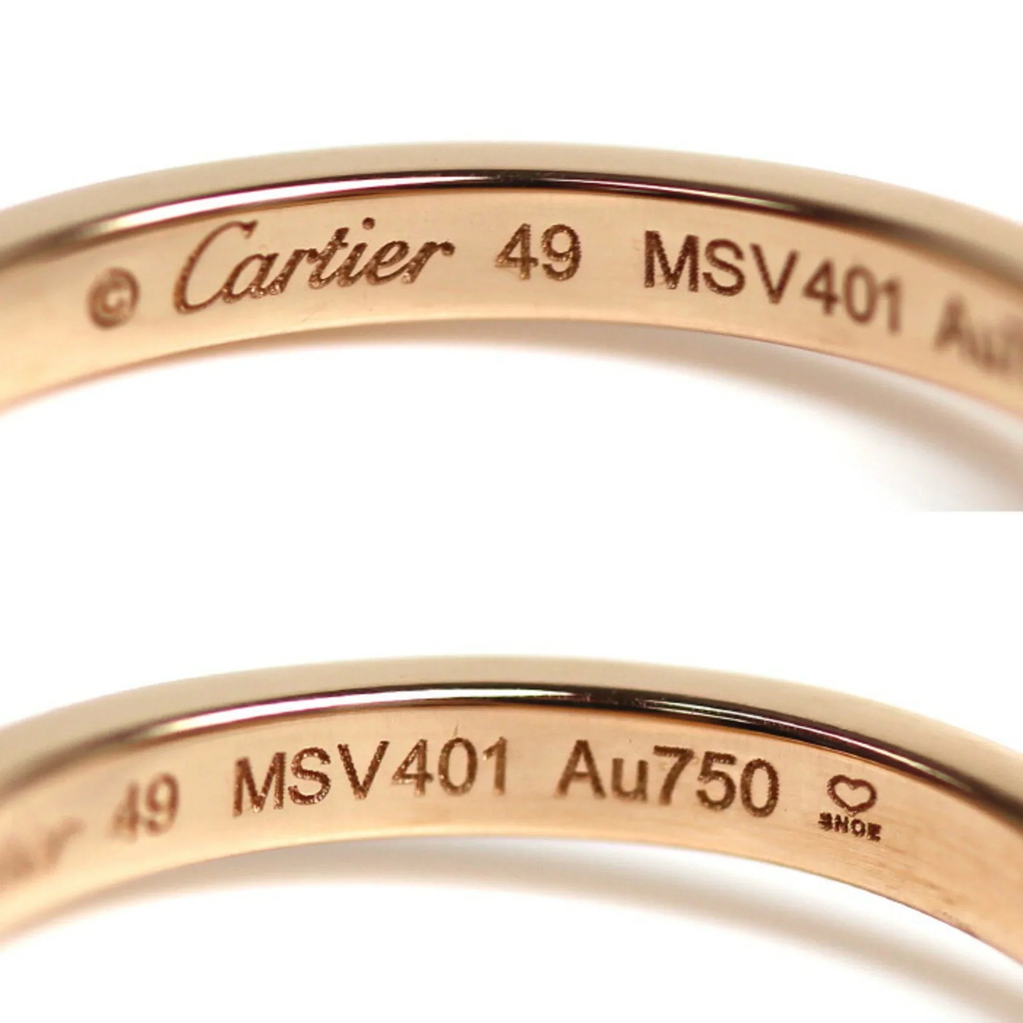 Curve 9 3PD K18PG Women's Ring (Good) B4098649 Pink Ballerina Size CARTIER Diamond Pre-Owned 2.4g Gold Wedding 49