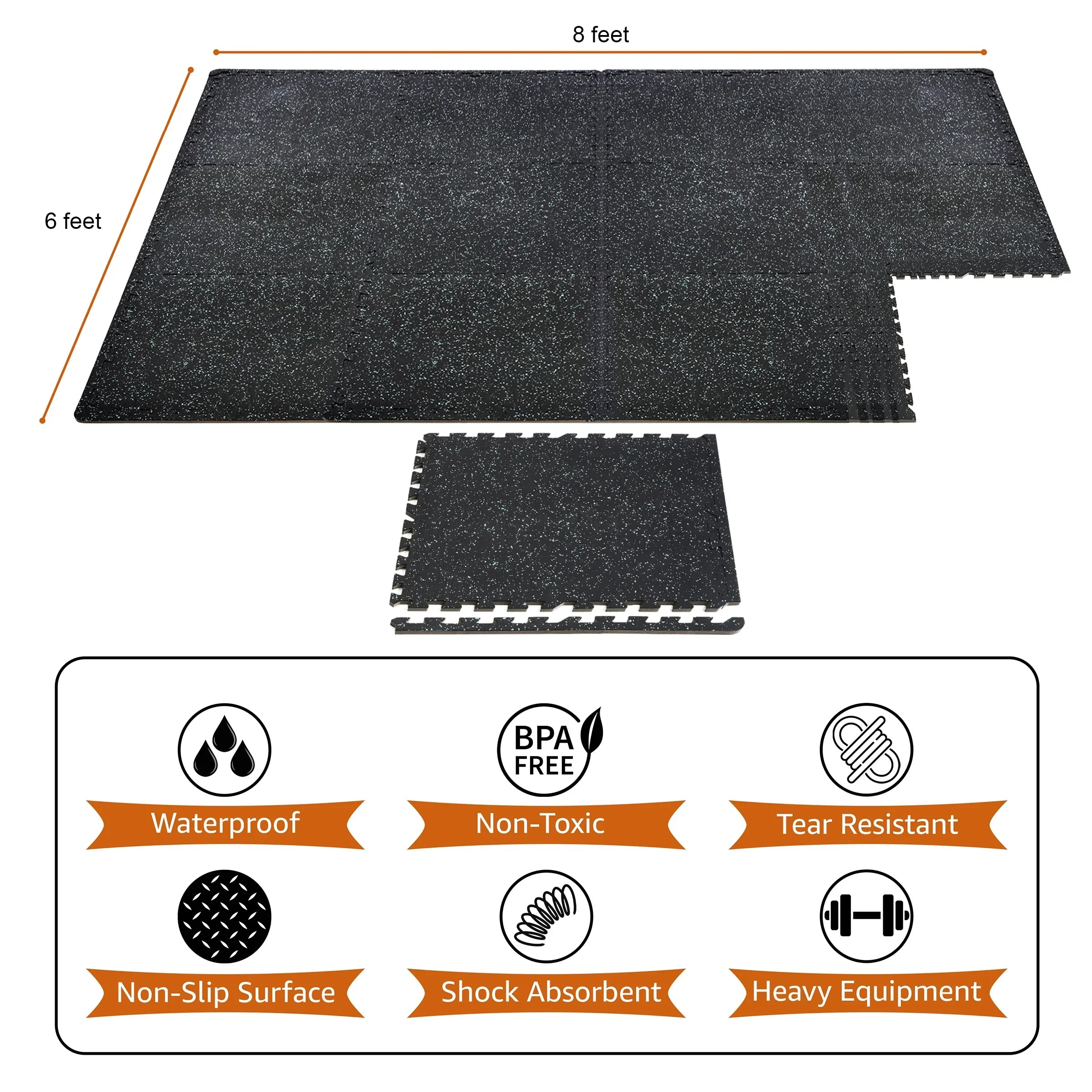 for Foam Gym EVA Gym 12 Top Flooring Sivan Density Fitness Mat 1/2" Home Gym Thick Floor - Rubber High Interlocking