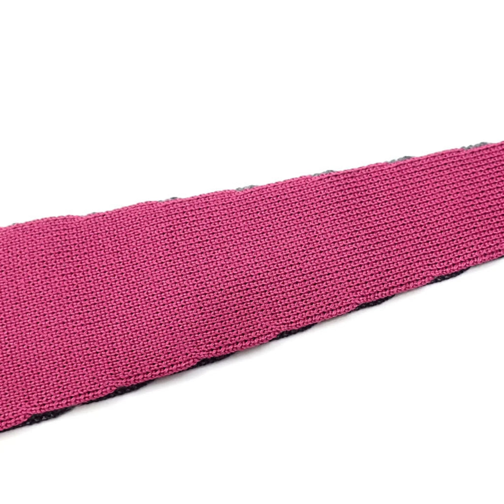 042017 Pink Square End Reversible (Good) Gray Necktie Navy Pre-Owned Men's Silk Hermes