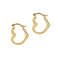 Yellow Earrings Heart Hoop 10K Gold Real