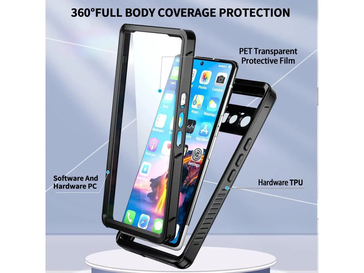 Google Case Screen Clear with Waterproof Body Inches Slim Cover Protector, Shockproof Case, 6 Case Full Pro Pro Pixel Pixel Protective for 6.71 Built-in 6