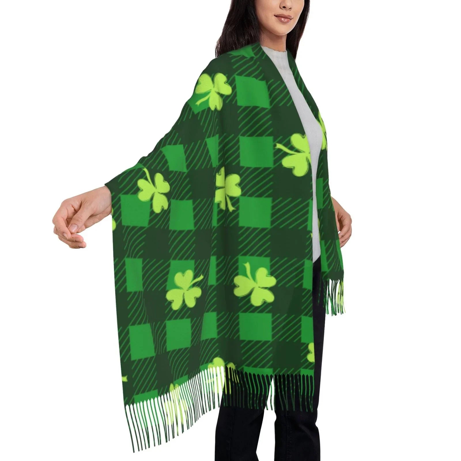 For Elegant Soft Gifts- Winter Large Warm Print Shawl Day5 Scarf Patrick's Bingfone Happy Cashmere Scarves Art St. Feel Women Wrap